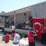 Türkiye Gençlik Vakfı ve Kızılay Kozan Şubesi yangın bölgesine bir tır yardım götürdü