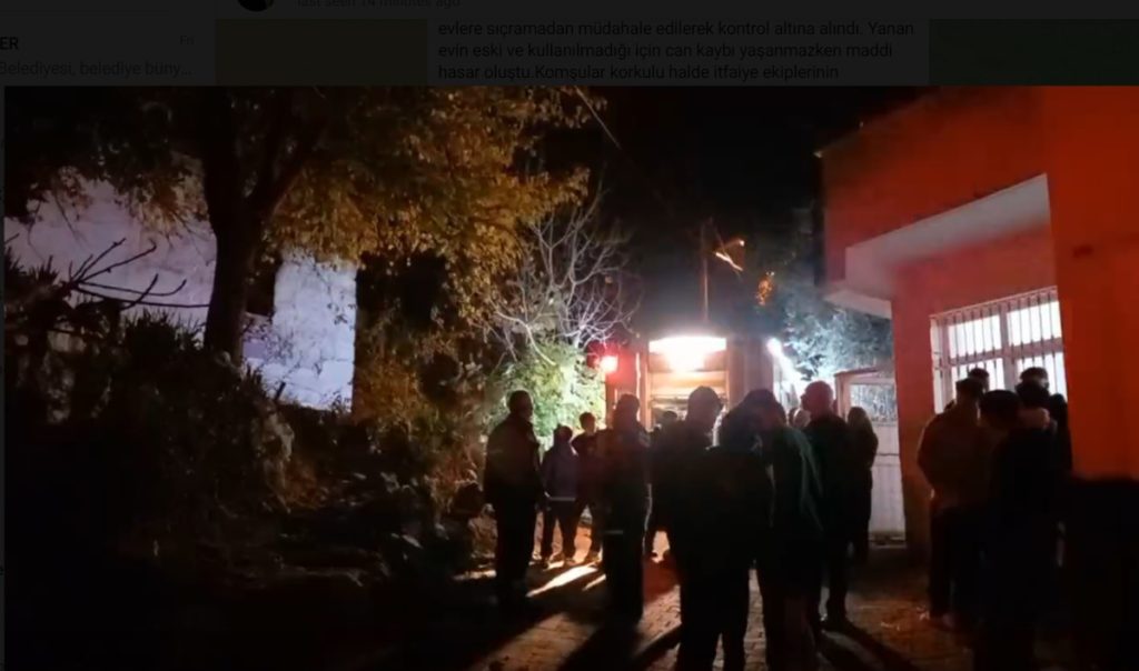 Kozan Taş Mahallesinde kullanılmayan bir evde yangın çıktı