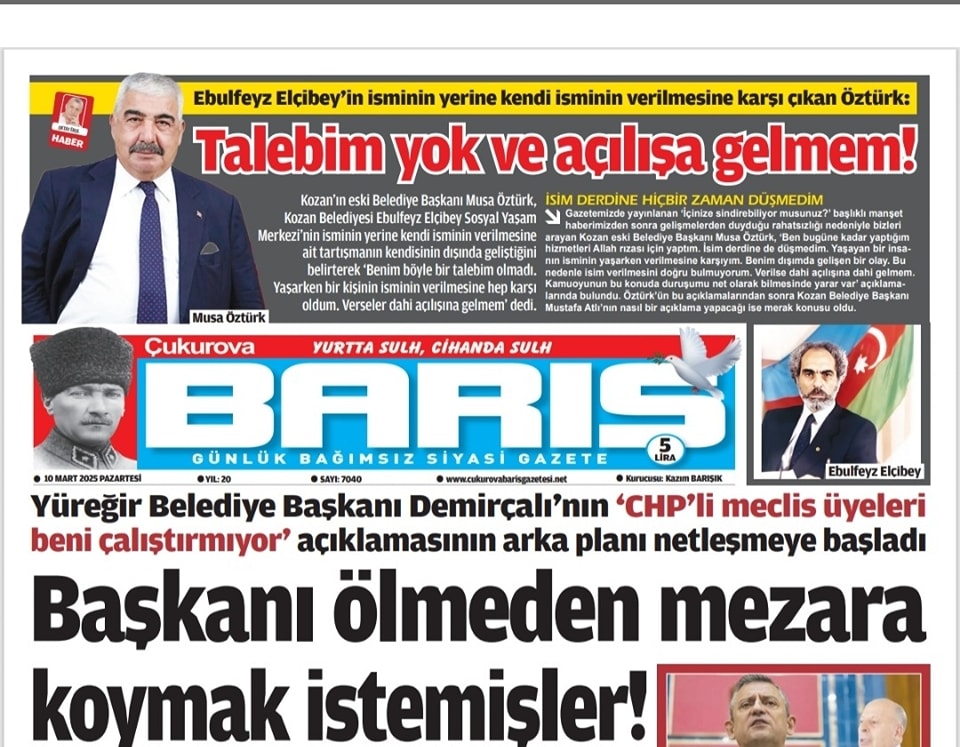 Musa Öztürk talebim yok ve açılışa gelmem !!