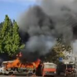 Kozan Savruk Suyu Yanında Korkutan Araç Yangını