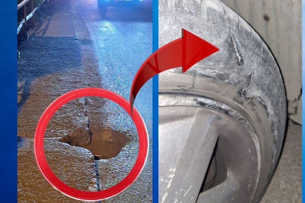 Tavşantepe Köprüsü Çıkışındaki Çukur Araçlara Zarar Veriyor