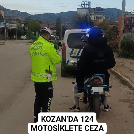 Kozan’da 124 motosiklete ceza ve 407 uyuşturucu hap elegeçirildi