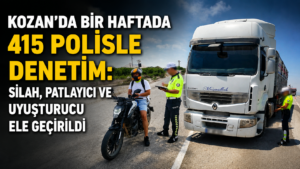 KOZAN’DA POLİS DENETİMİNDE SİLAH, PATLAYICI VE UYUŞTURUCU ELE GEÇİRİLDİ