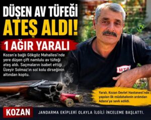 Kozanda Av Tüfeği Ateş Aldı: 1 Ağır Yaralı