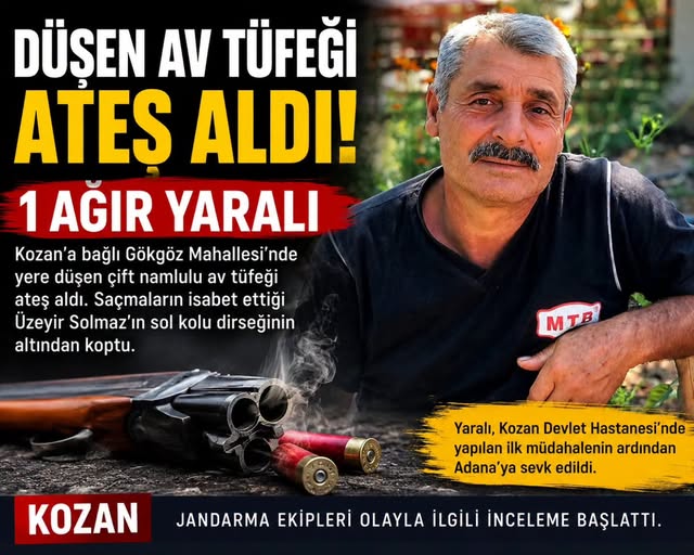Kozanda Av Tüfeği Ateş Aldı: 1 Ağır Yaralı