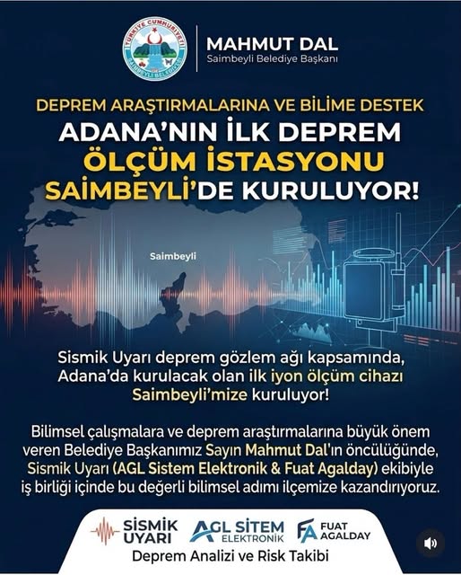 SAİMBEYLİ’YE ADANA’NIN İLK İYON ÖLÇÜM İSTASYONU KURULUYOR