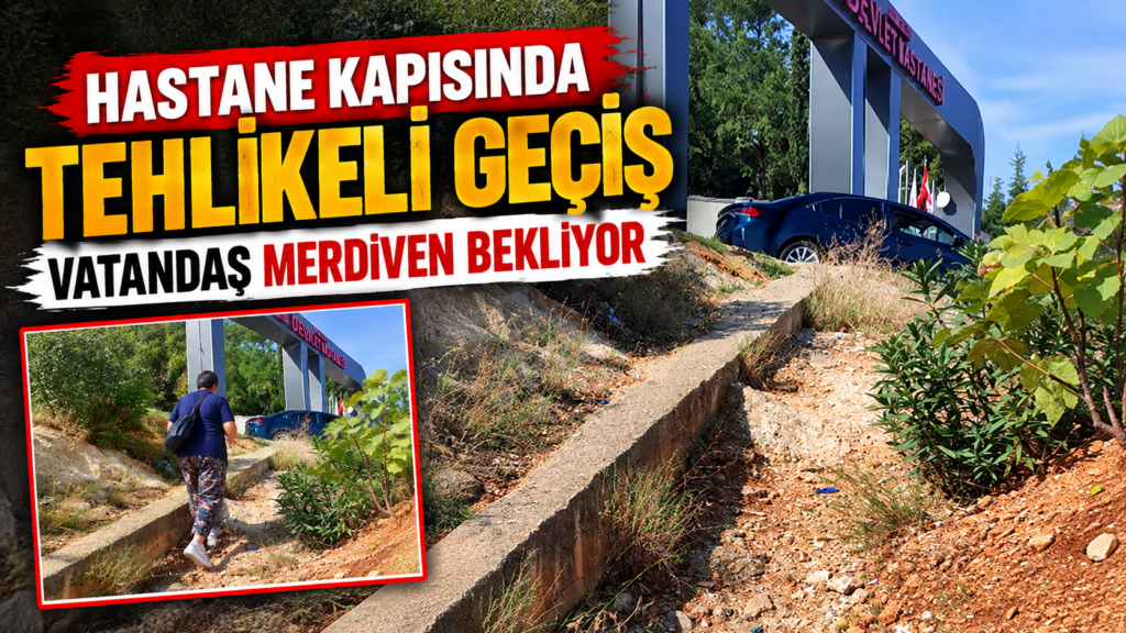 Hastaneye Giden Yolda Merdiven Çağrısı: “Yağmurda Kayıp Düşüyorlar!”