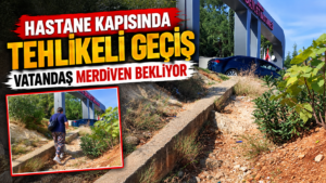 Hastaneye Giden Yolda Merdiven Çağrısı: “Yağmurda Kayıp Düşüyorlar!”
