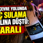 KOZAN ÇEVRE YOLUNDA ARAÇ SULAMA KANALINA DÜŞTÜ: 2 YARALI