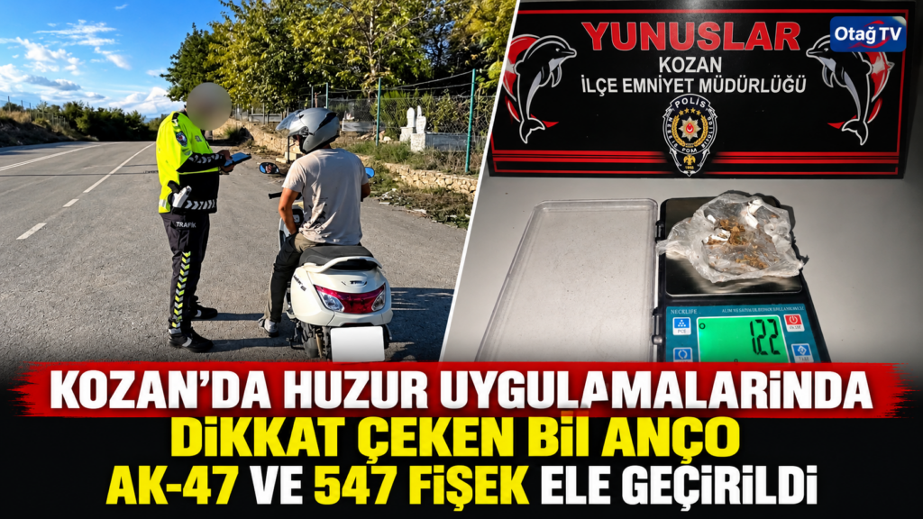 KOZAN’DA HUZUR UYGULAMALARINDA DİKKAT ÇEKEN BİLANÇO: AK-47 VE 547 FİŞEK ELE GEÇİRİLDİ