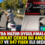 KOZAN’DA HUZUR UYGULAMALARINDA DİKKAT ÇEKEN BİLANÇO: AK-47 VE 547 FİŞEK ELE GEÇİRİLDİ