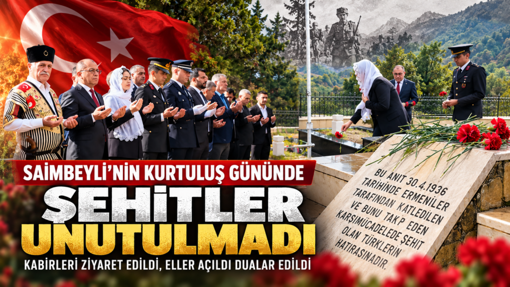 SAİMBEYLİ’NİN KURTULUŞ GÜNÜNDE ŞEHİTLER UNUTULMADI